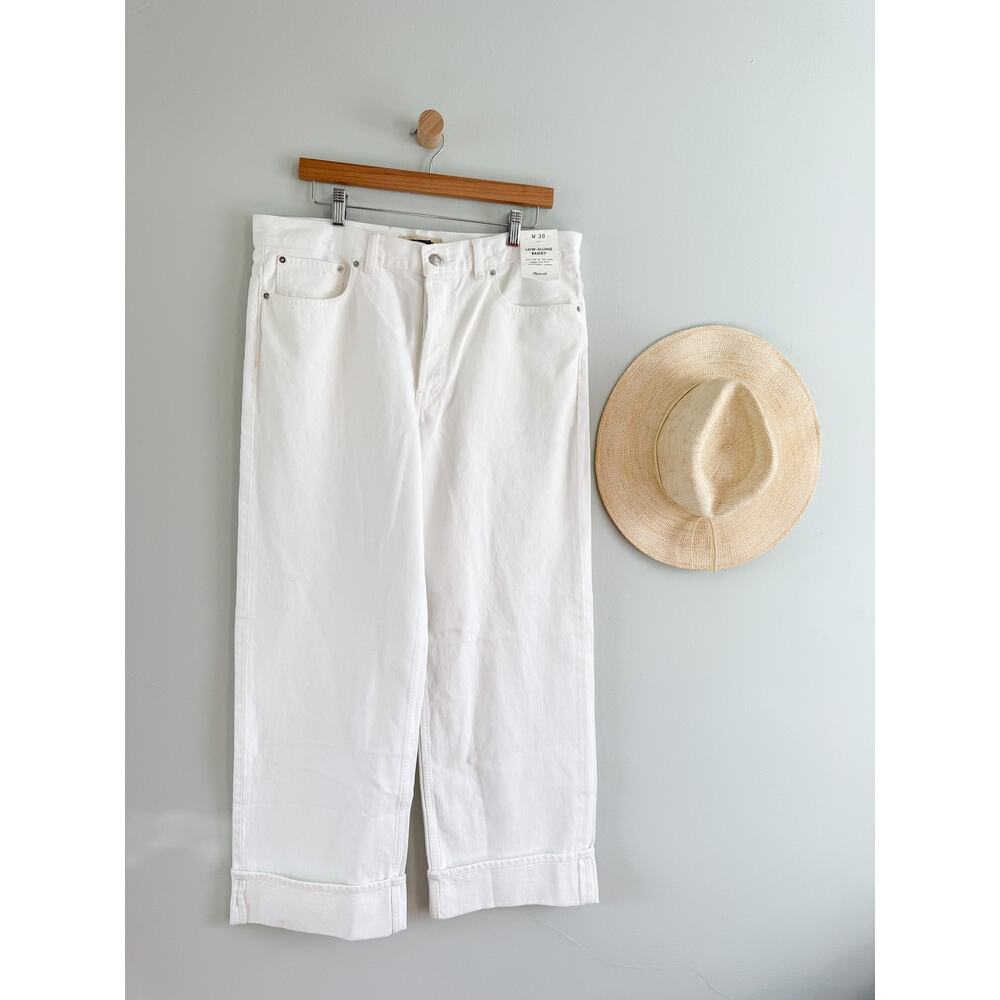 Madewell | NWT Low Slung Baggy Jeans Pure White Relaxed Fit | Sz 30 - Picture 2 of 11